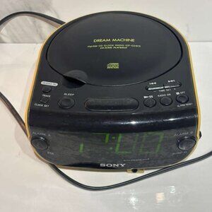 Sony Dream Machine ICF CD815 FM AM CD Clock Radio Black Size 9"x7"x4"